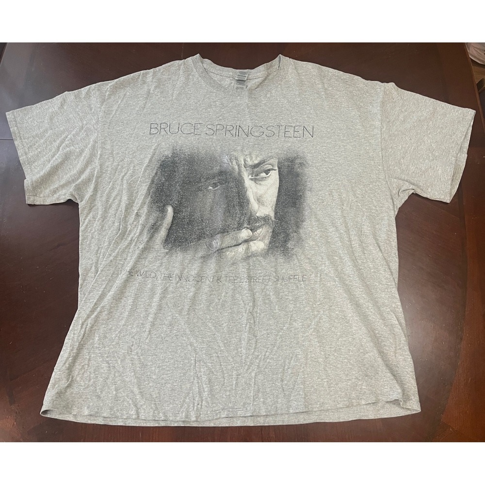 Bruce Springsteen Shirt Men 2XL Gray The Wild Innocent E Street Shuffle Tee Flaw